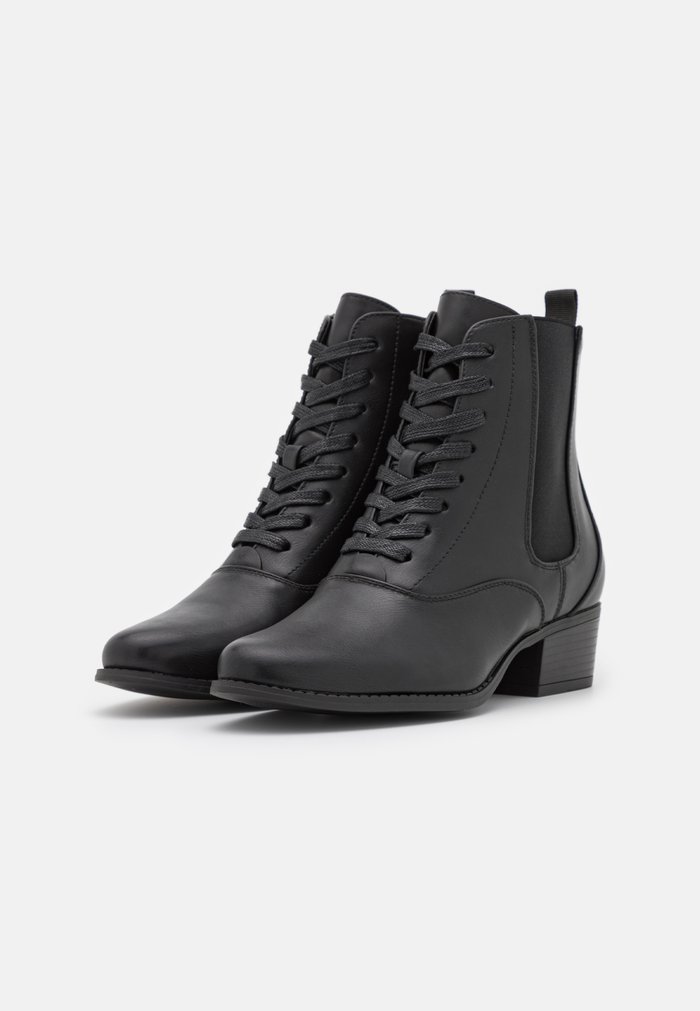 Bottines Anna Field Dentelle up Block heel Zip UP Noir Femme | AYM-1185971